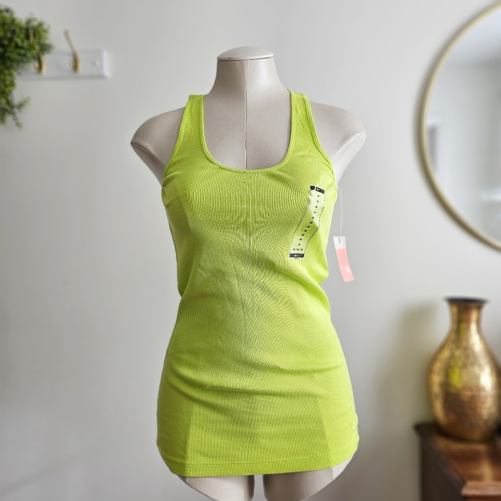 Nike Athletic Dept Ribbed Tank Top Women’s Medium Lime Green NWT Racerback